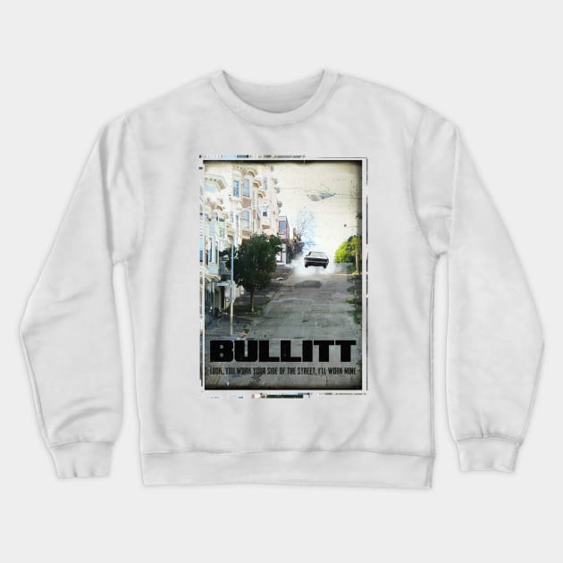 Bullitt retro travel art print Crewneck Sweatshirt by 2ToastDesign